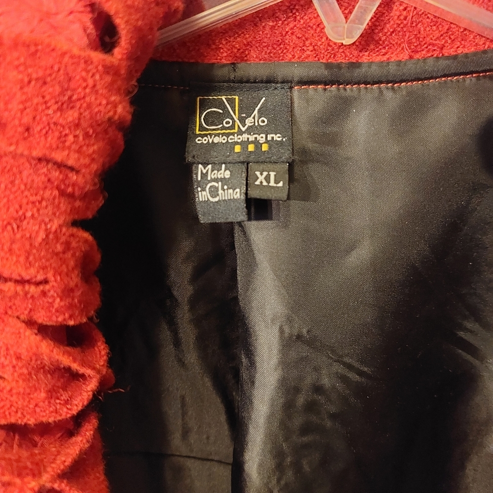 Covelo red wool Casbah coat, size XL, NWT (flaws) - Picture 6 of 14